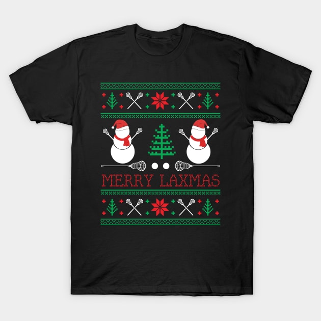 Christmas Lacrosse Lax Player Ugly Christmas Xmas T-Shirt by mrsmitful01